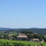 Off for a walk into the hills and woods - this is looking back at the villa and the hamlet of Privat.