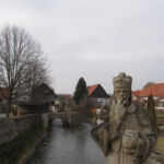 Statue on a bridge over the Öse in Gehrden